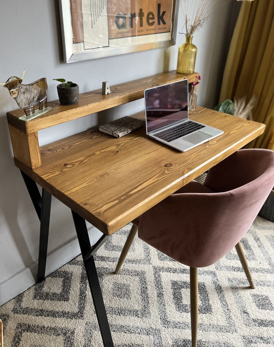 P-shape leg desks collection at James Workshop - featuring mid-century modern industrial designs for stylish and functional workspaces