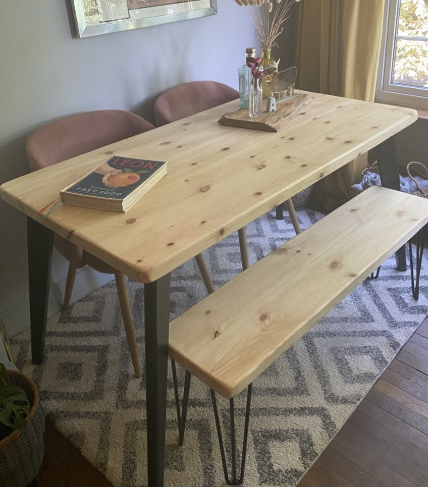 Industrial Redwood Oak Pine Dining Table